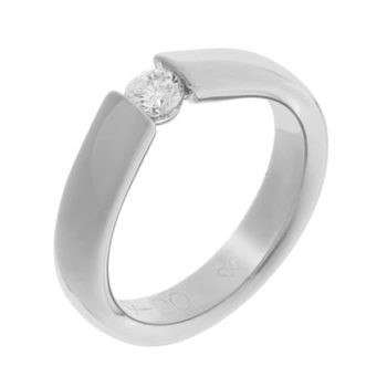 Solitaire or blanc 0.15ct serti pincé