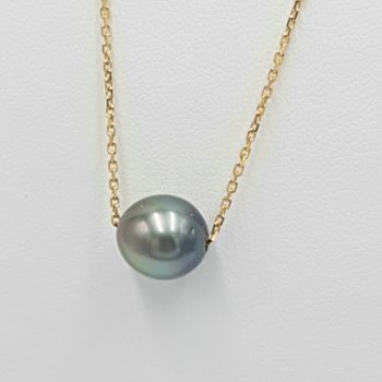 Collier or jaune Perle de Tahiti
