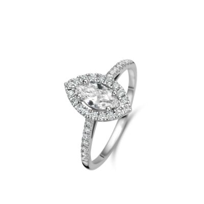 DIAMANT TAILLE NAVETTE OU MARQUISE BAGUE DE FIANCAILLES
