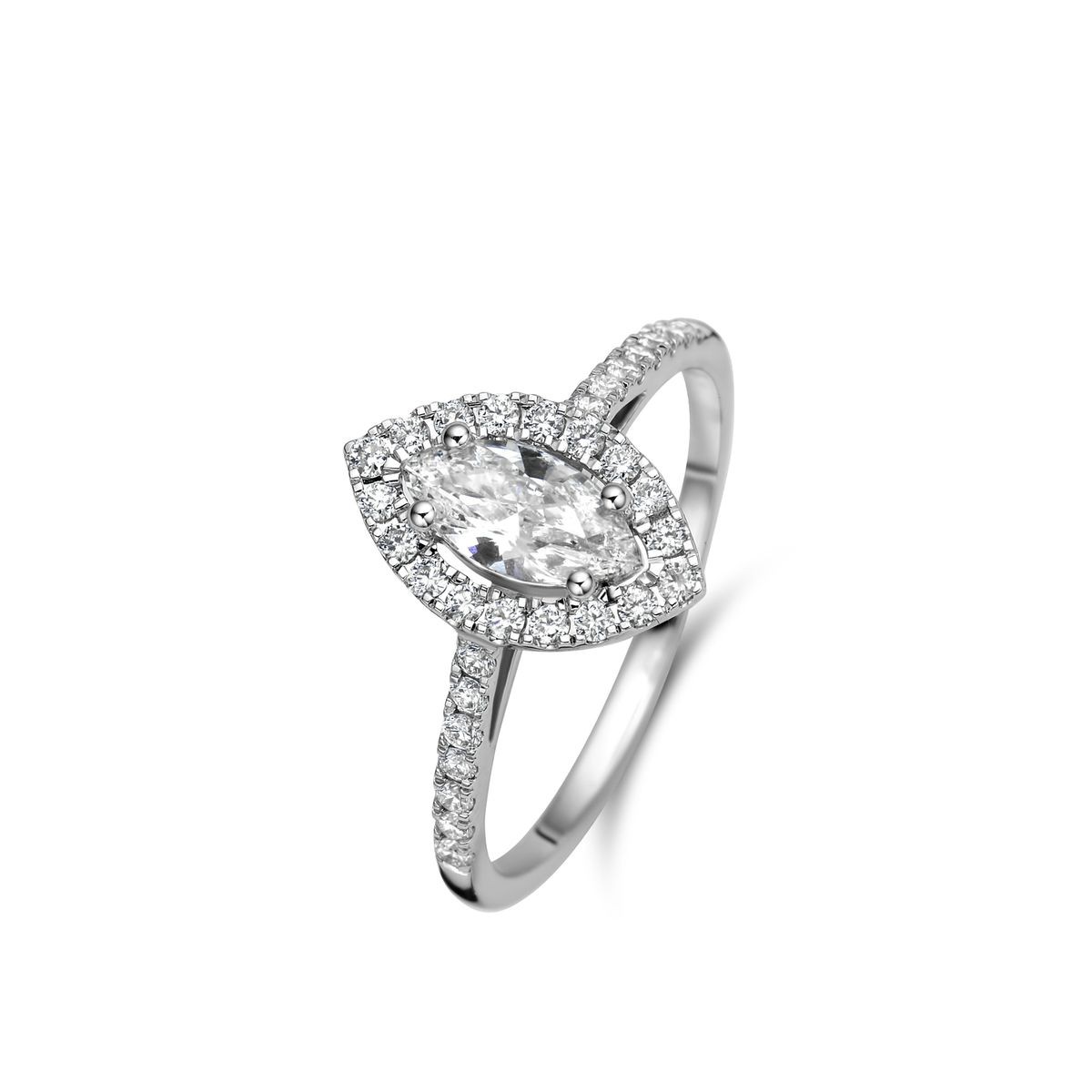 DIAMANT TAILLE NAVETTE OU MARQUISE BAGUE DE FIANCAILLES