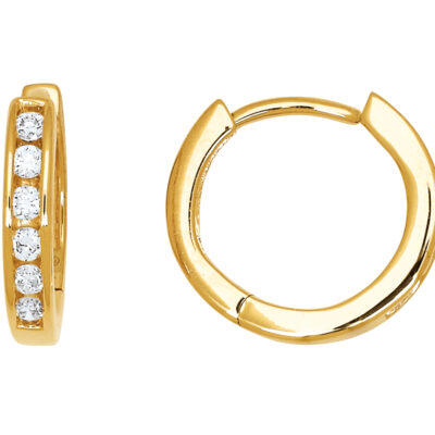 Créoles or jaune diamants