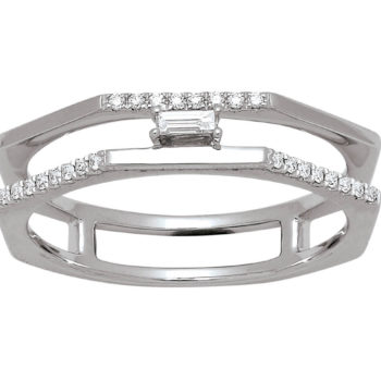 Bague octogonale diamants