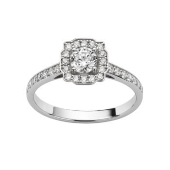 Solitaire or blanc Lotus