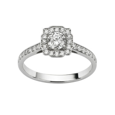 Solitaire or blanc Lotus