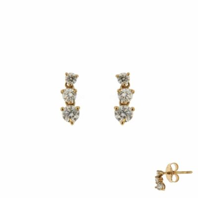Boucles d'oreille or jaune collection Trilogy