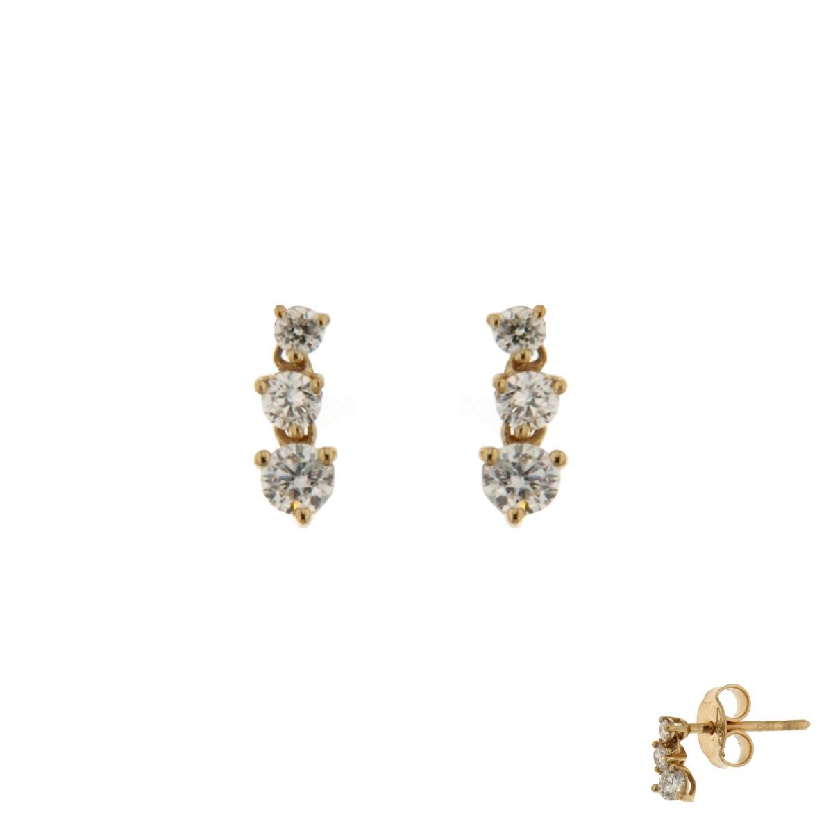 Boucles d'oreille or jaune collection Trilogy