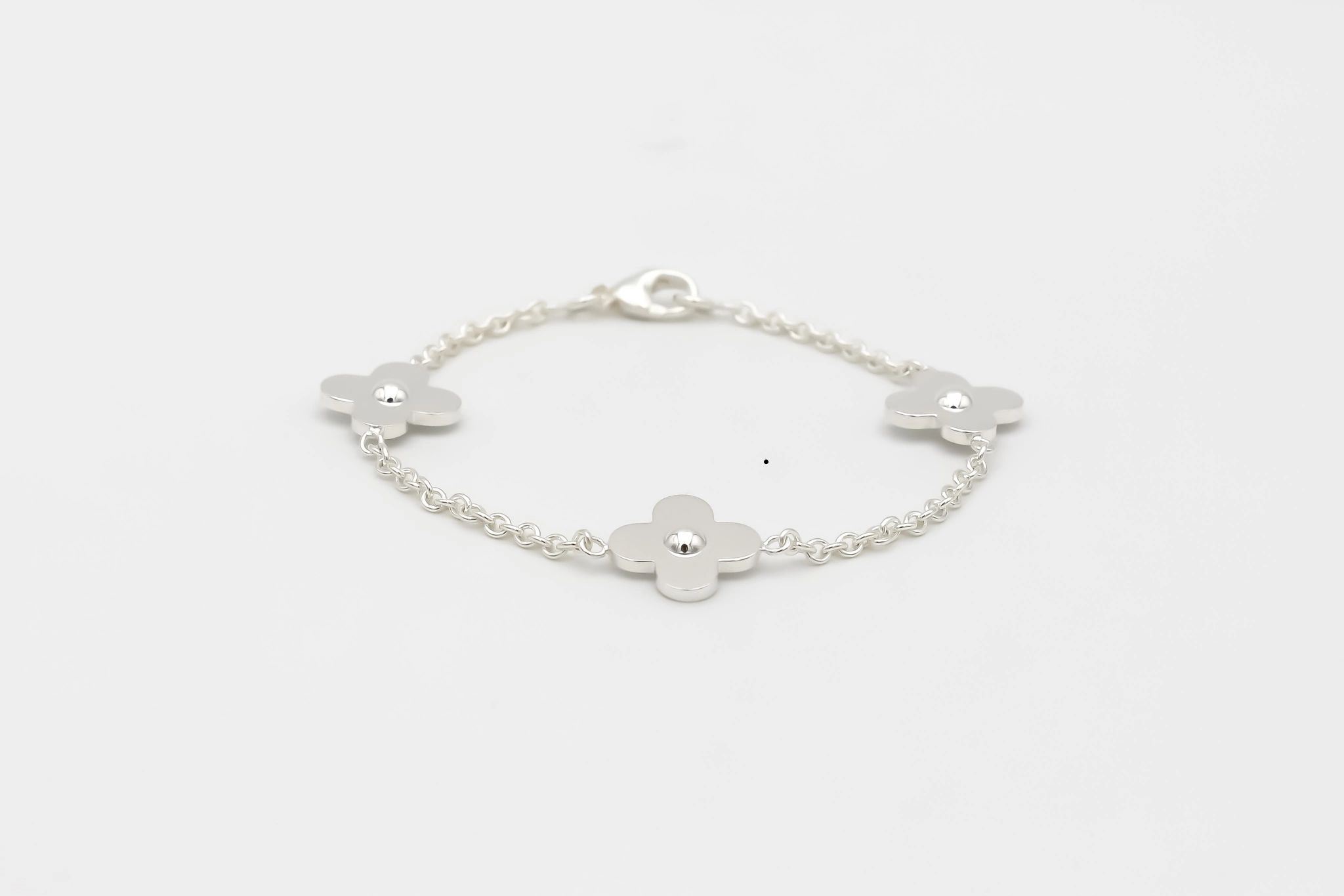 Bracelet Maille Forçat Motifs Fleurs