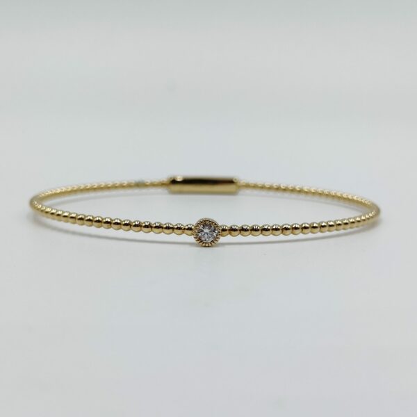 Bracelet Jonc En Or Jaune 1 Diamant