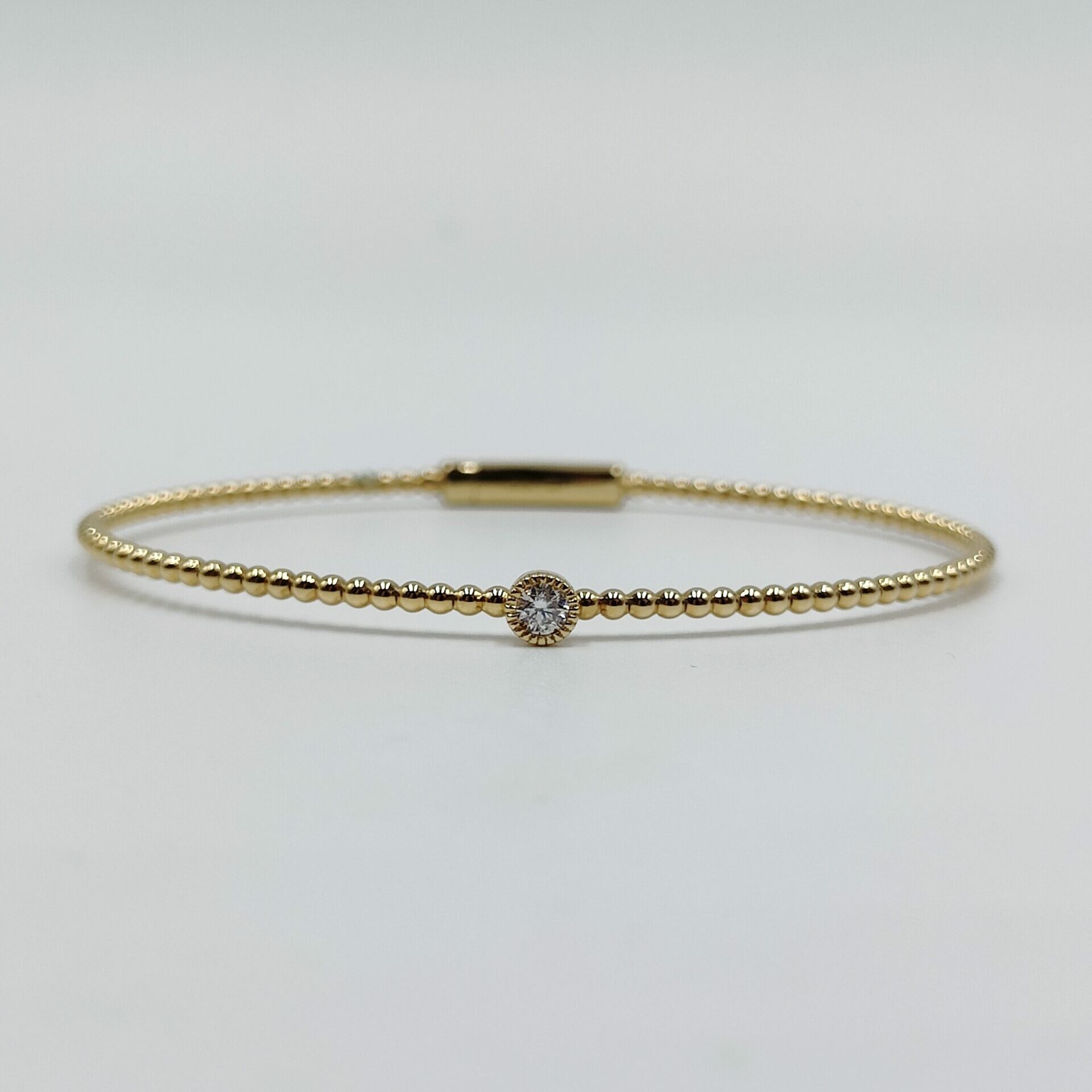 Bracelet Jonc En Or Jaune 1 Diamant