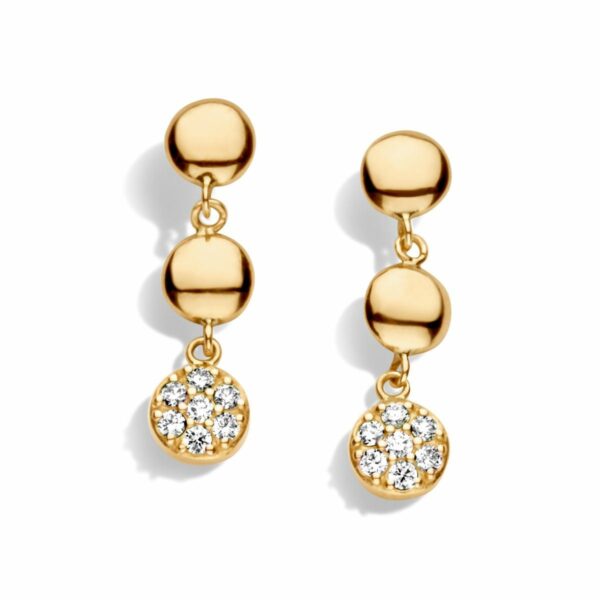 Boucles d'Oreille Pendantes Or Jaune Et Diamants