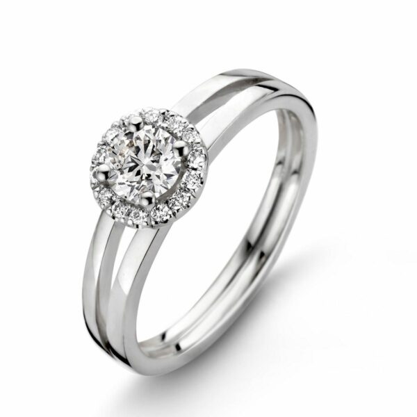 Solitaire En Or Blanc - Choux Diamant