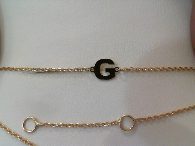 Bracelet Or Jaune Maille Forçat Limée- Lettre G