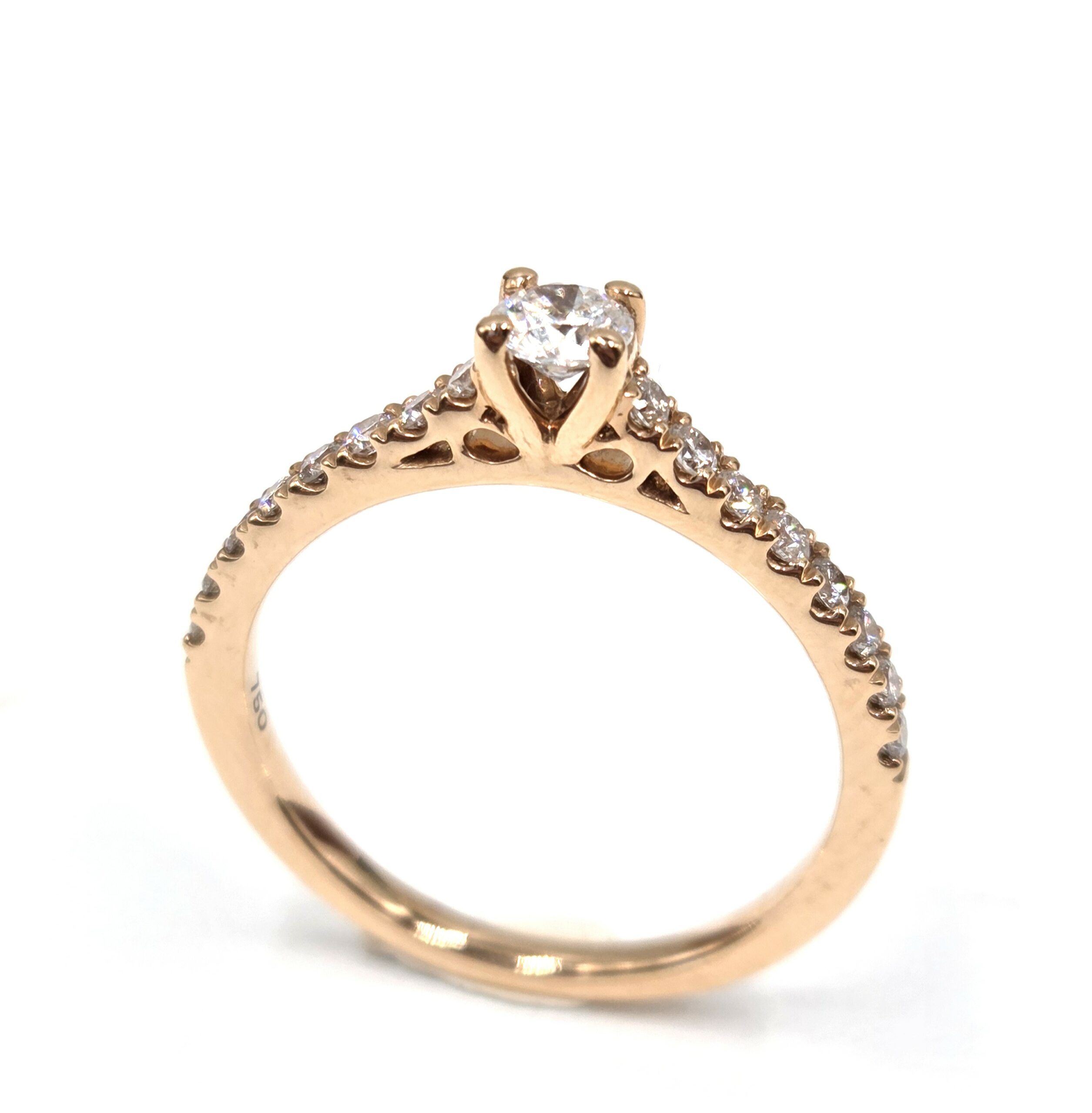 bague de fiancailles en or rose bijouterie mohedano