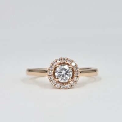 solitaire cherie or rose et diamants