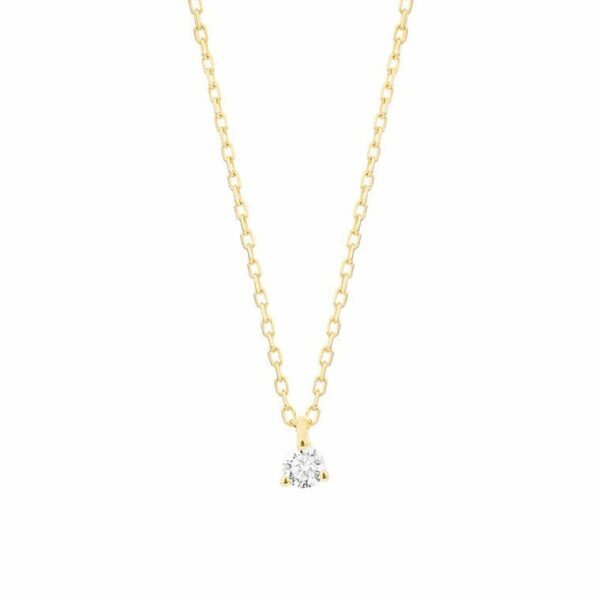 Collier En Or Jaune - Solitaire Diamant