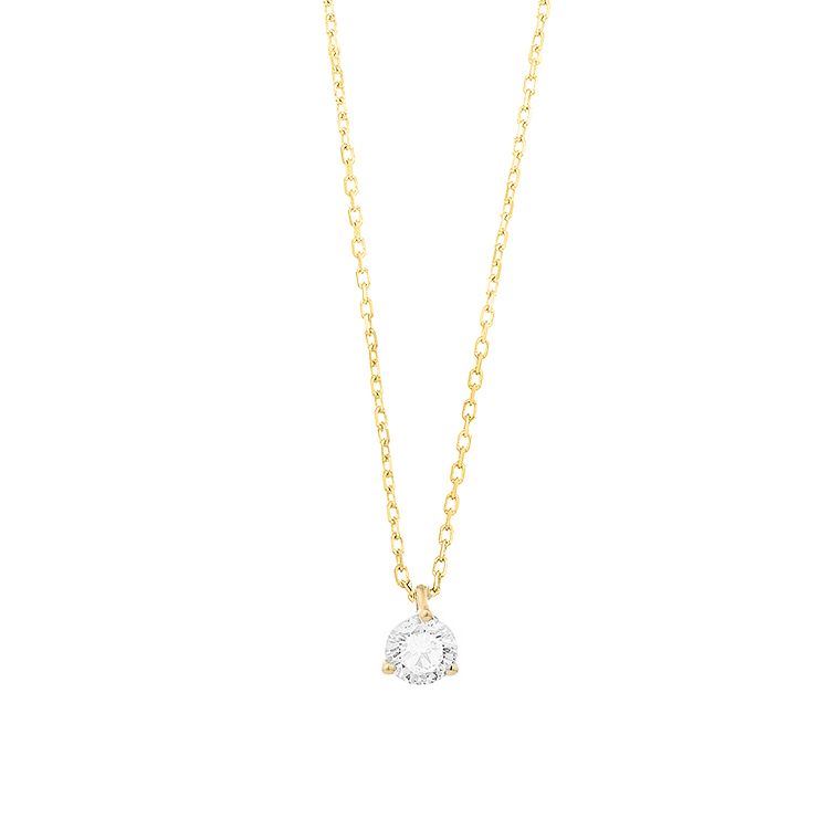 Collier En Or Jaune - Solitaire Diamant