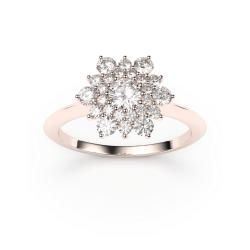 Bague Or Rose "Flocon" Diamants