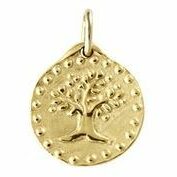 Médaille Arbre De Vie Or Jaune Perlée