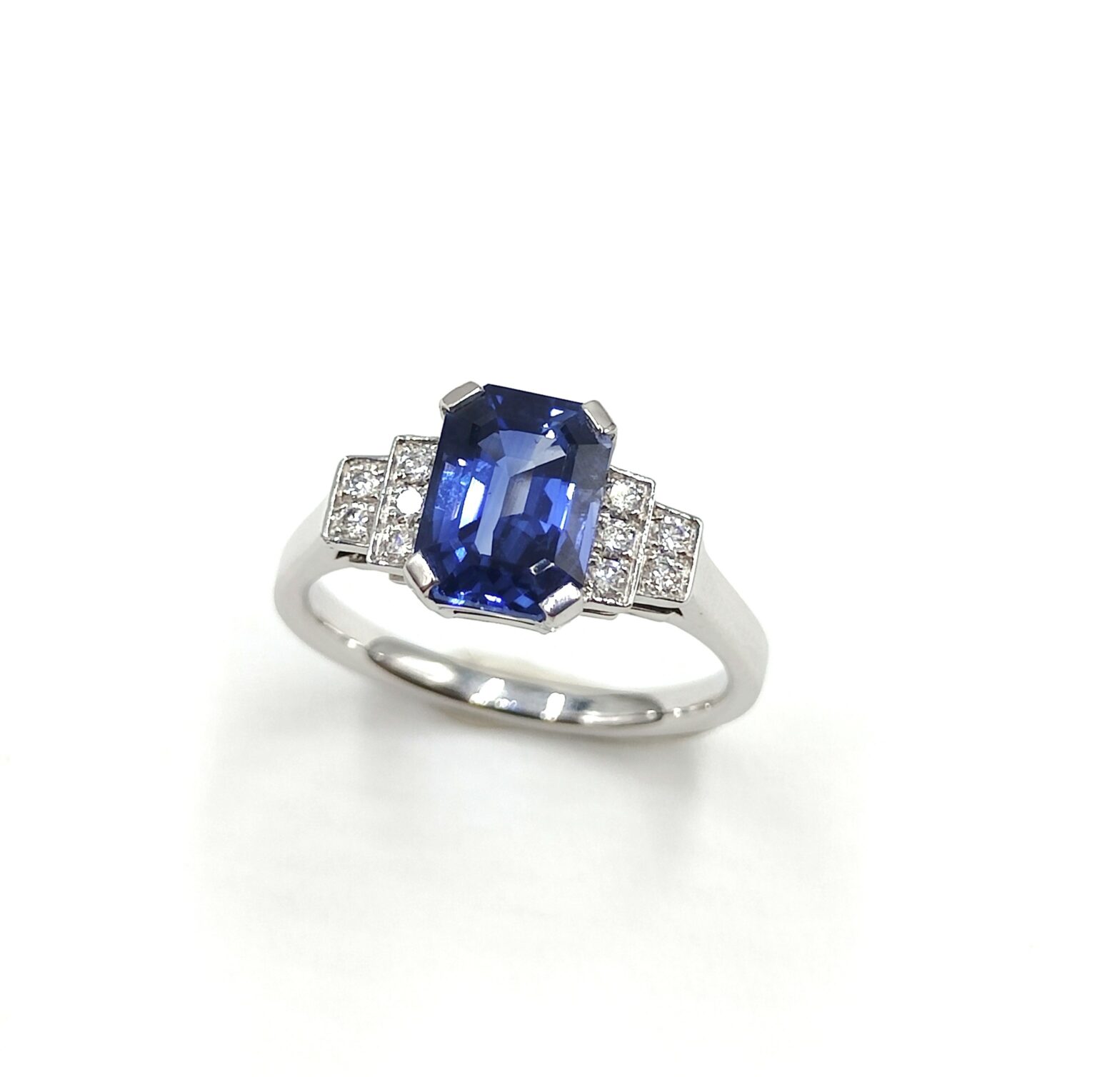 Bague Or Blanc Reine d’Azur – Création Mohedano
