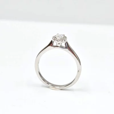 solitaire accompagné régulièrement en or blanc