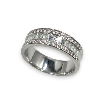 Alliances "50 élues" Diamants baguette et rond brillant - T54