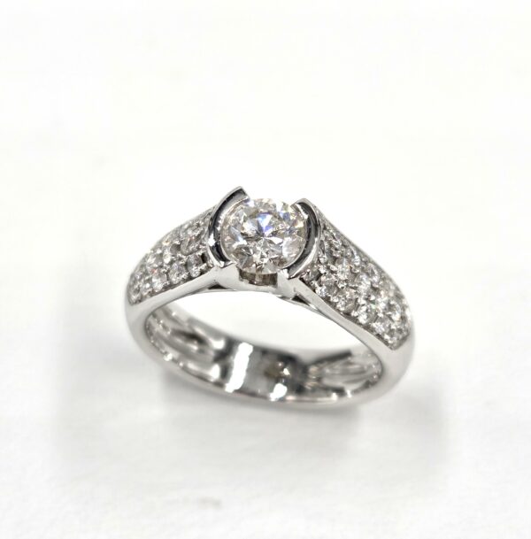 bague pavage diamants or blanc - bijouterie mohedano