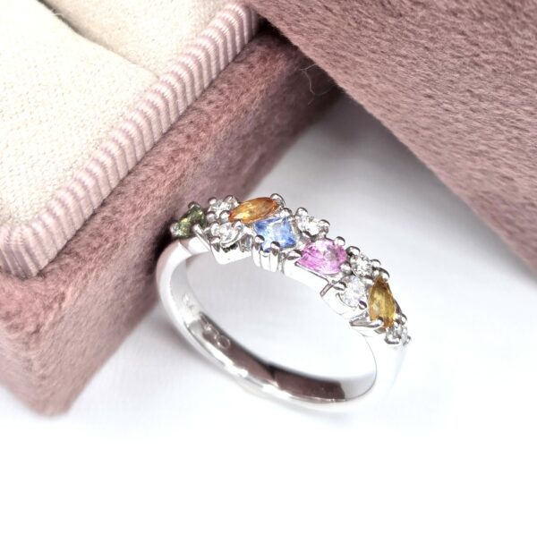 bague saphirs et diamants bouquet floral mohedano joaillerie