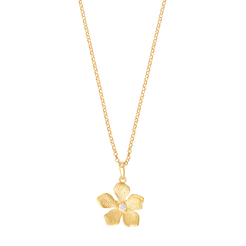 Collier en argent doré - Parure fleurs