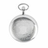 montre de poche en laiton argenté avec cadran blanc à chiffres romains et date à 6 heures