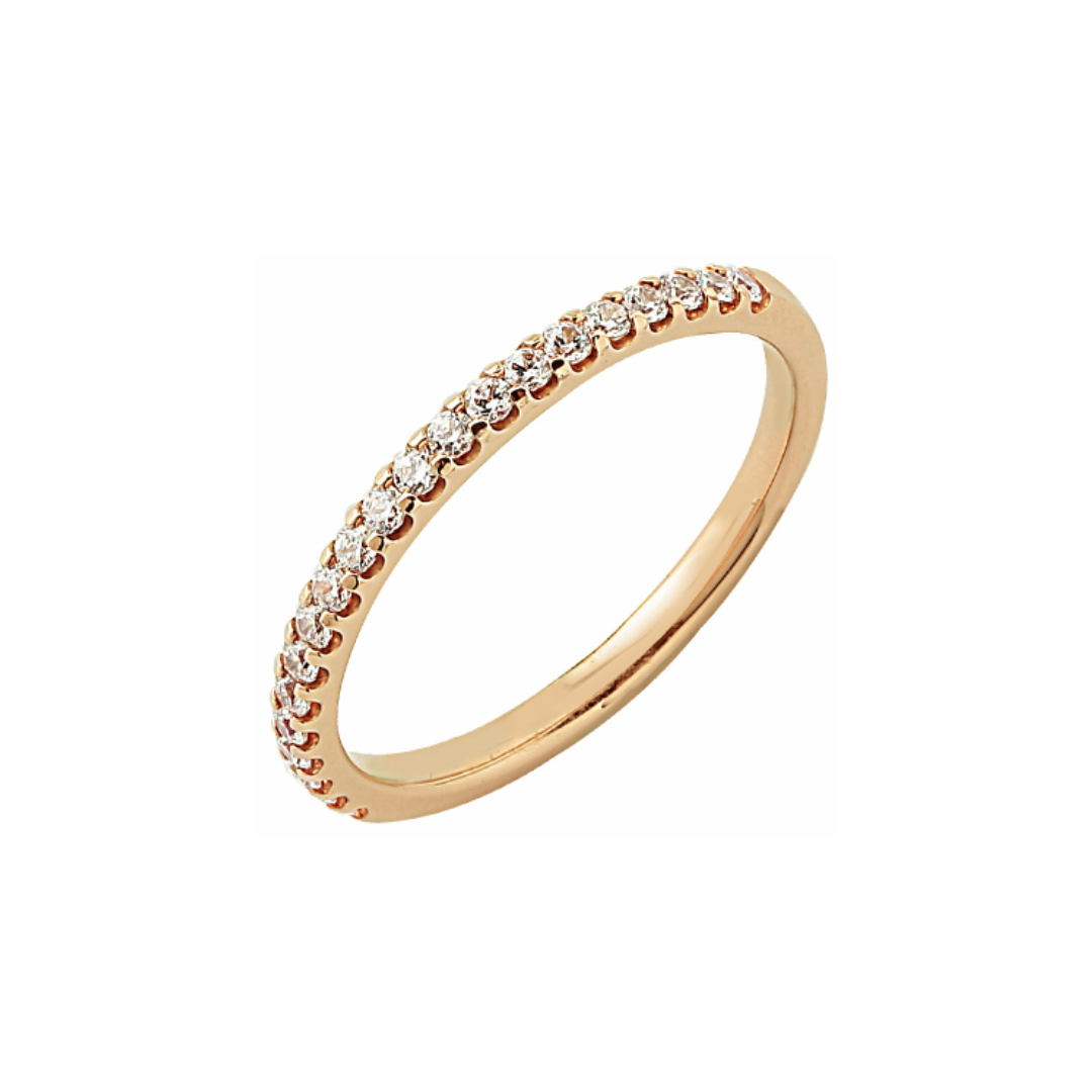 Alliance Demi-Tour en Or Rose et Diamants - L'Éclat Classique
