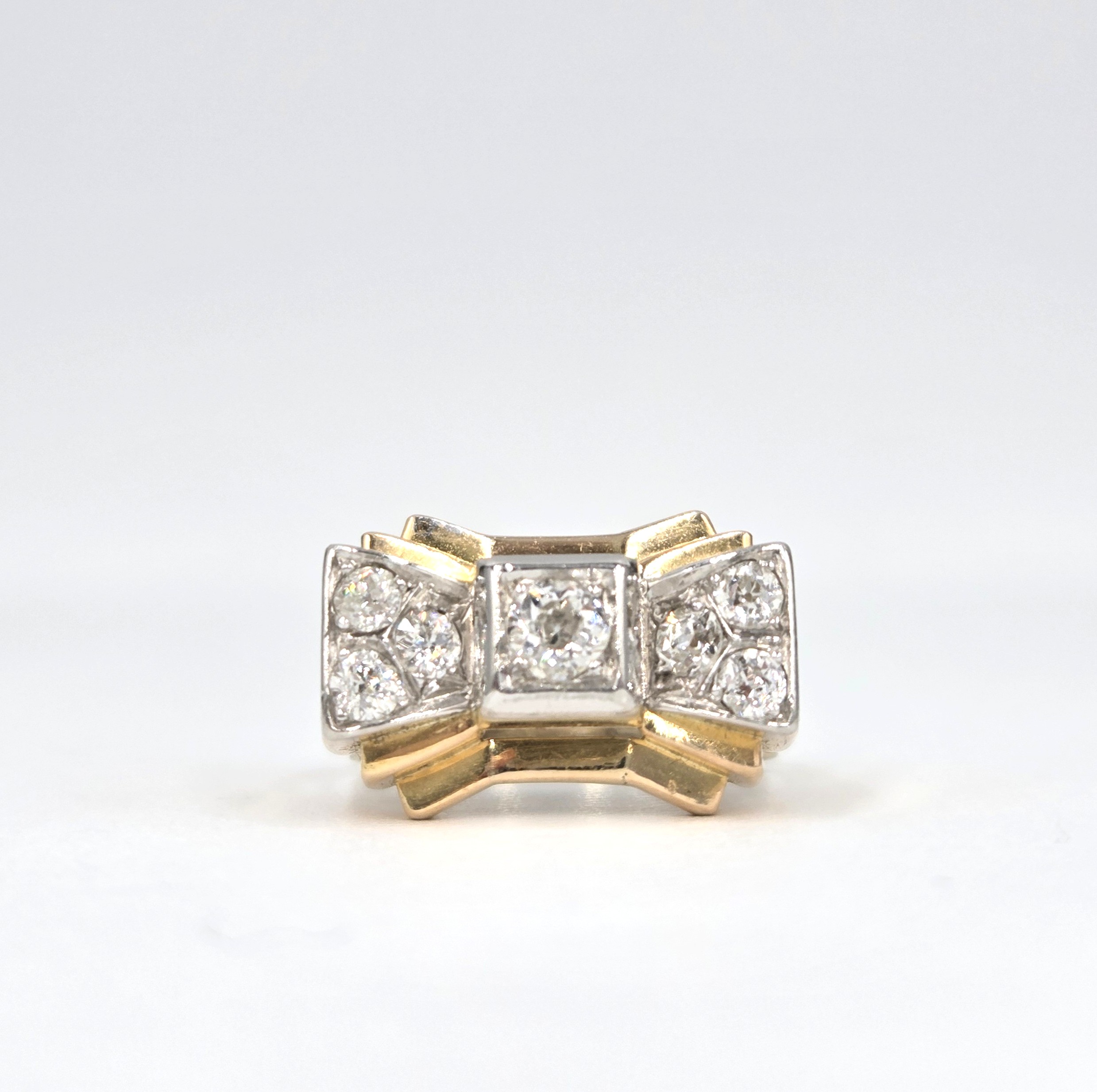bague tank seconde main or et diamants