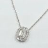 collier diamant 0.50 ct taille émeraude et brillant certifie GIA