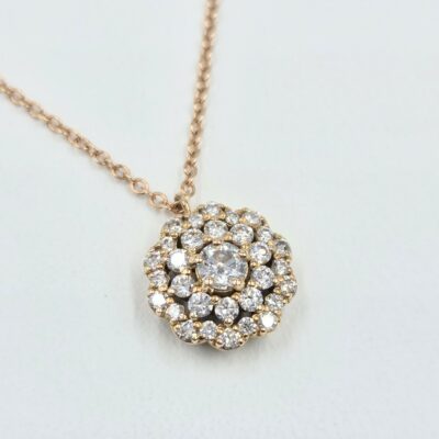 ECLAT DE ROSEE - collier diamants sur or rose - bijouterie mohedanpo
