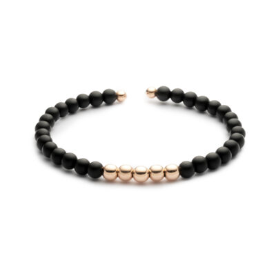 Bracelet homme or et onyx