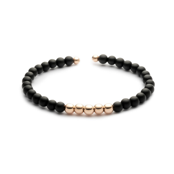 Bracelet homme or et onyx