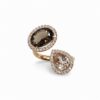 bague or rose quartz fume morganite et diamants joaillerie mohedano