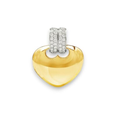 Pendentif Cœur or jaune et diamants - Déclaration d'Amour