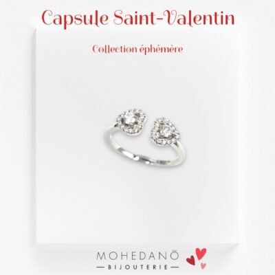 Capsule St Valentin - Bague toi et moi or blanc et diamants
