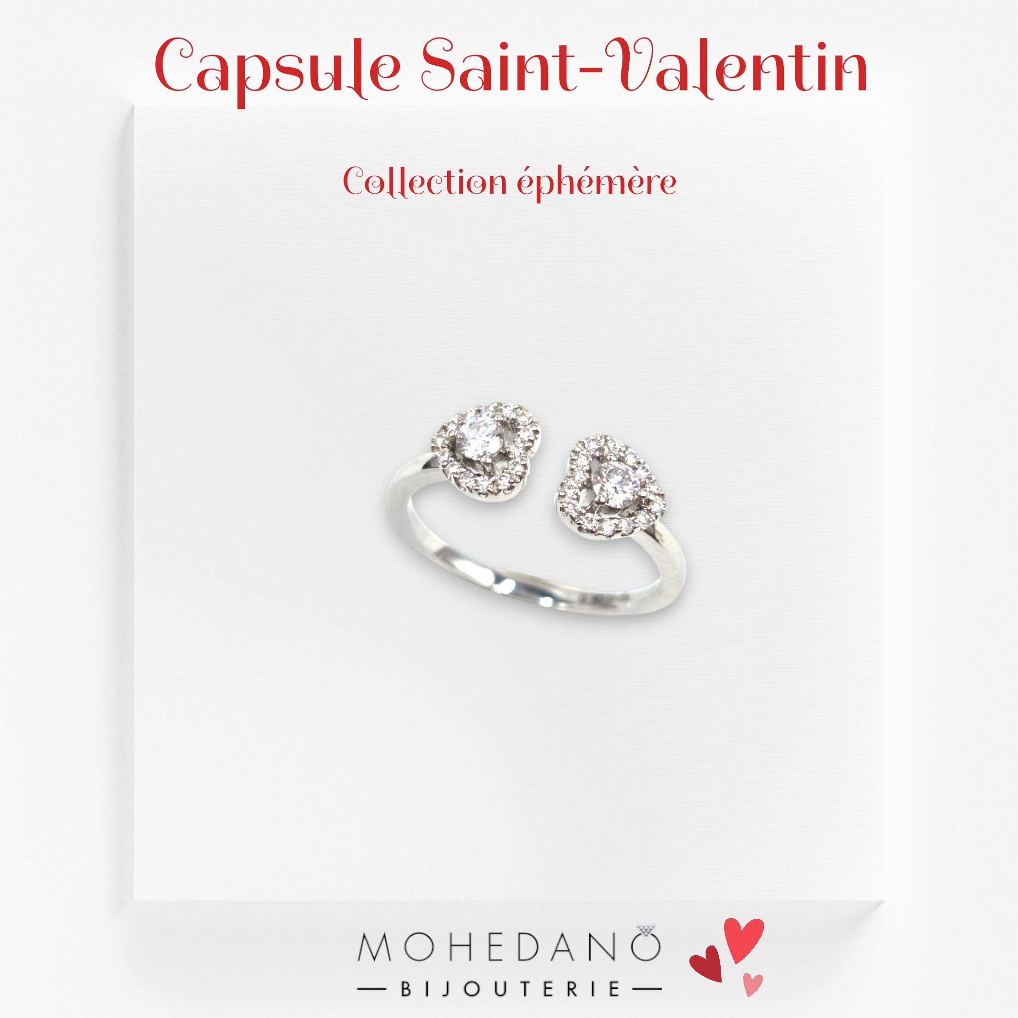Capsule St Valentin - Bague toi et moi or blanc et diamants
