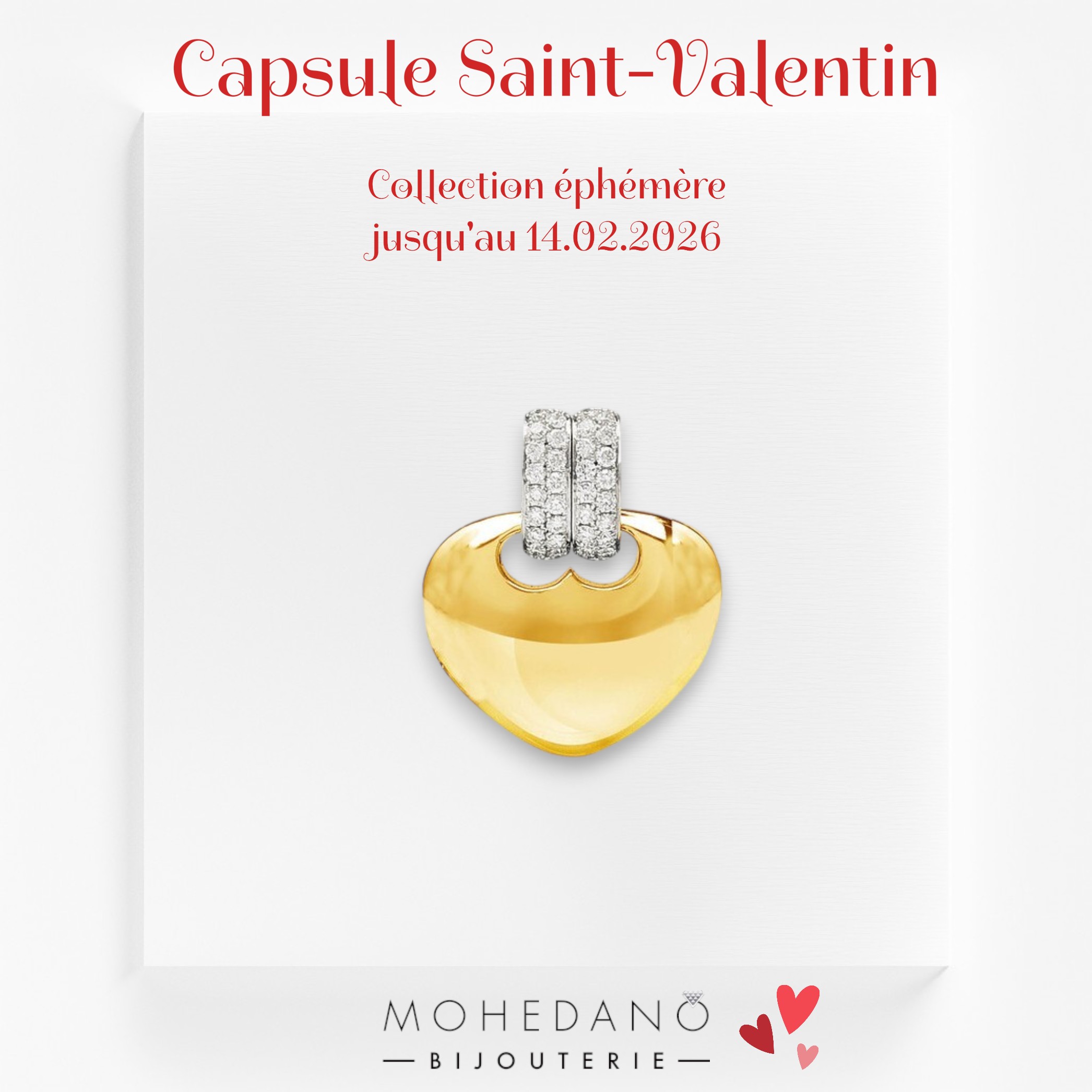 Capsule St Valentin - Pendentif Cœur et diamants