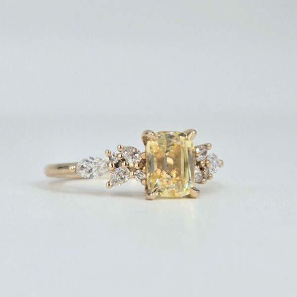 Bague de fiançailles Lumière d'Aurore - Saphir jaune et diamants