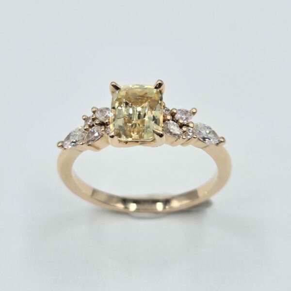 Bague de fiançailles Lumière d'Aurore - Saphir jaune et diamants