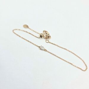 Bracelet Diamant forme poire sur or rose – Image 3
