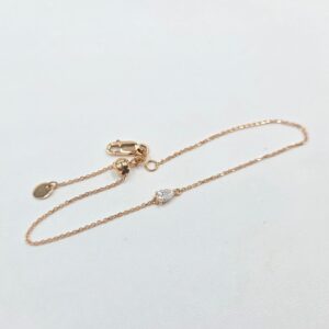 Bracelet Diamant forme poire sur or rose – Image 2