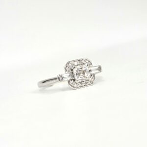 Bague Or Blanc Diamant Asscher - Bague prestige – Image 3
