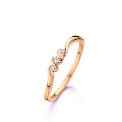 Bague Trilogy Diamants sur or rose - Promesse et engagement