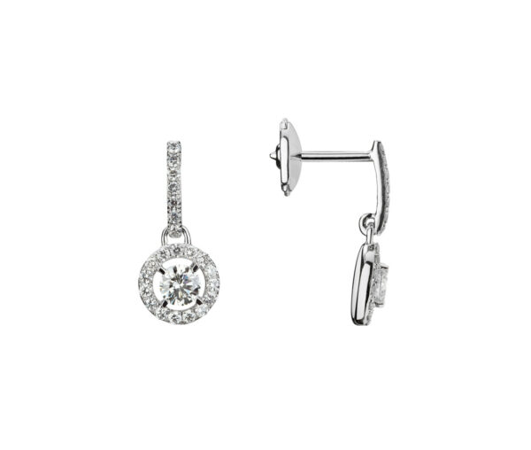 Boucles d'oreilles or blanc et diamants