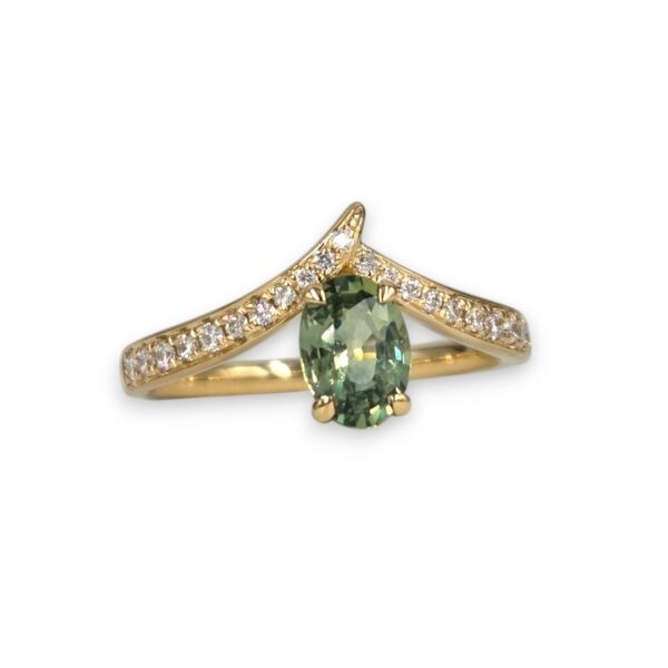 bague saphir vert