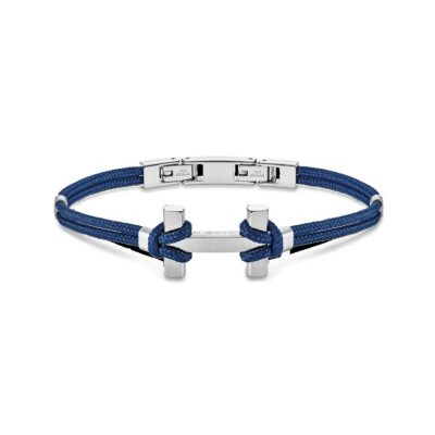 Bracelet homme - Collection Herbelin Amarrage - Acier et nylon bleu