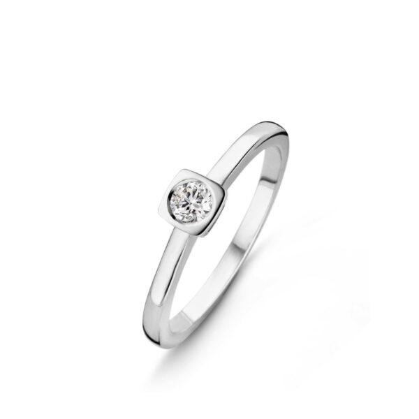 Solitaire clos/carré Diamant 0.19ct